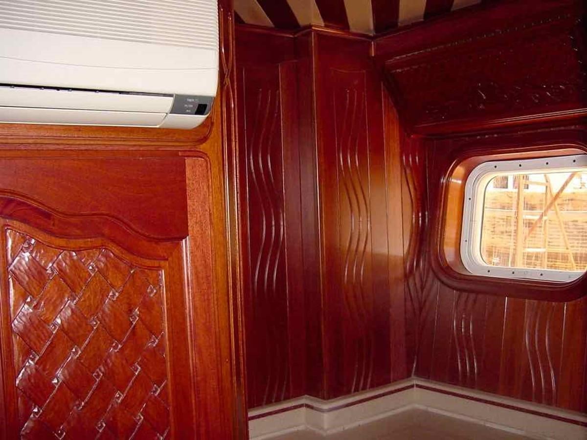 a red train car aboard PRINCIPE DEL MAR Yacht for Sale