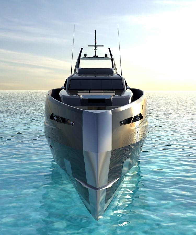a boat in the water aboard THE GOTHAM Yacht for Sale