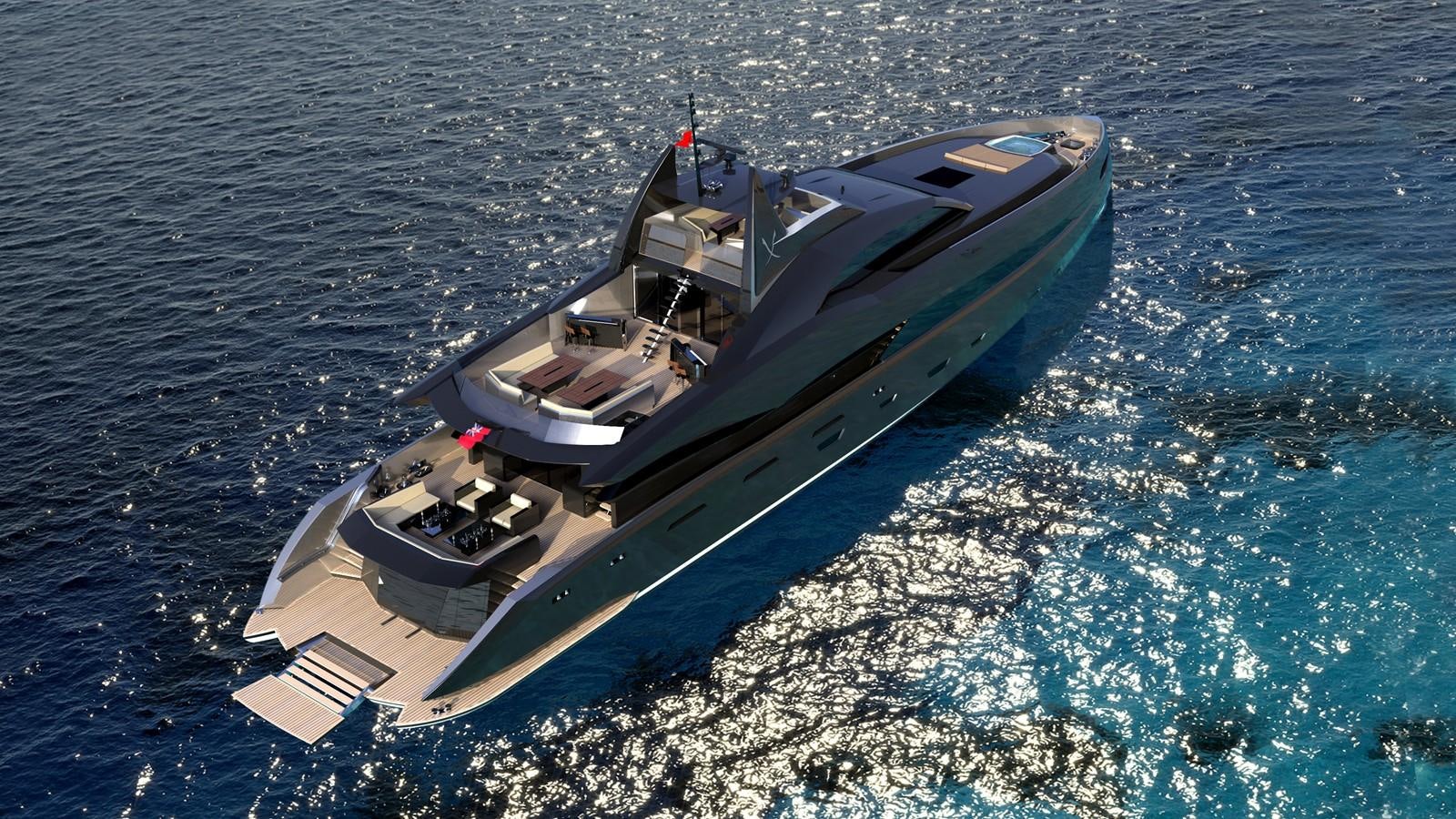 a boat in the water aboard THE GOTHAM Yacht for Sale