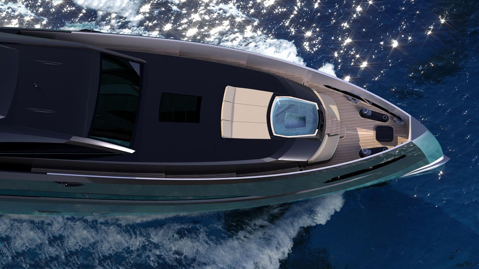 a car on the water aboard THE GOTHAM Yacht for Sale