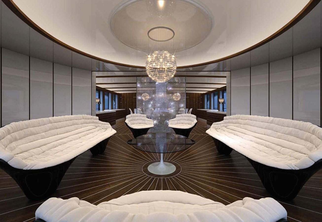 a fancy bathroom with a chandelier aboard SM45  AMERIGO Yacht for Sale
