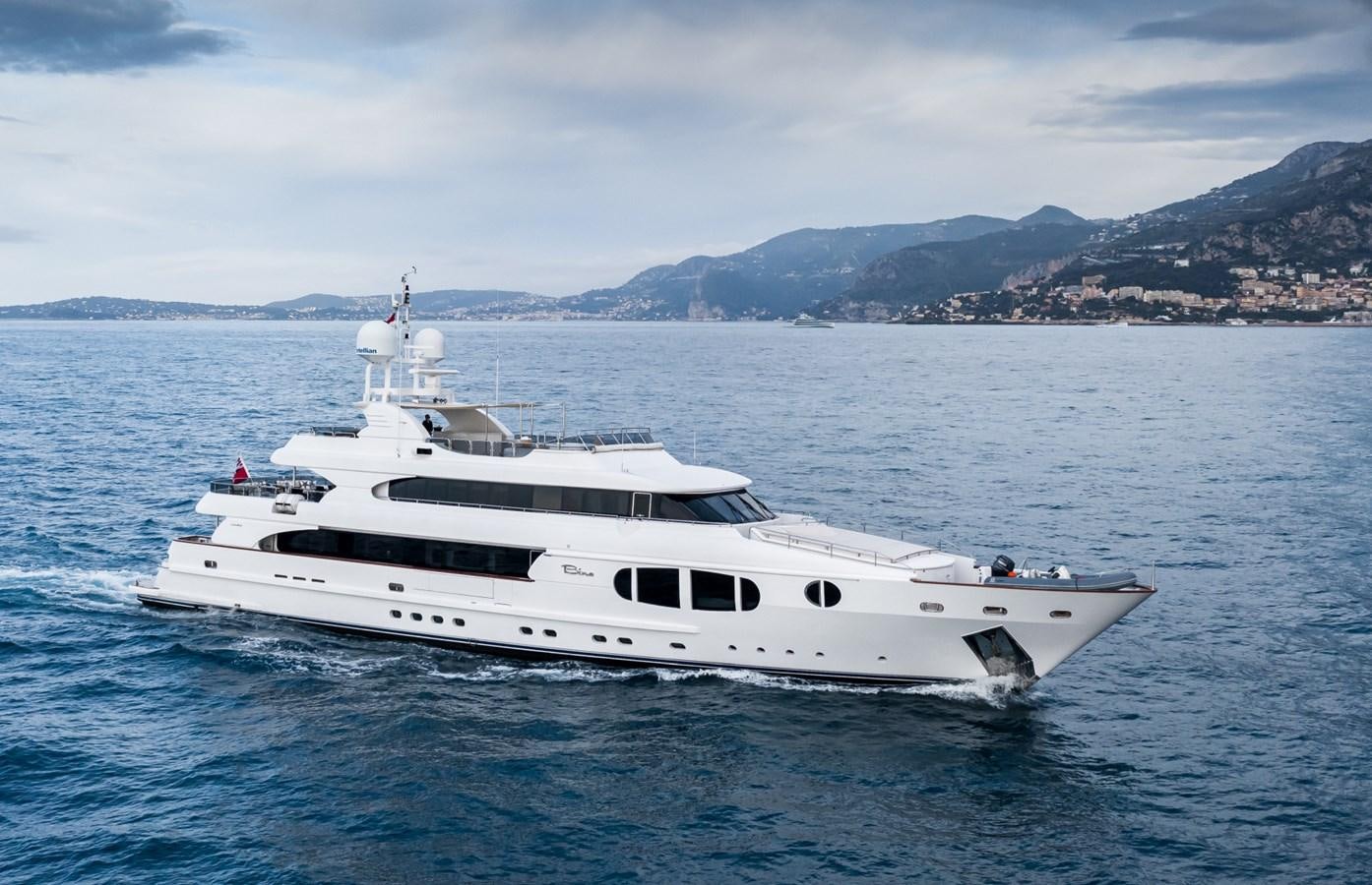 a white yacht in the water aboard BINA Yacht for Sale