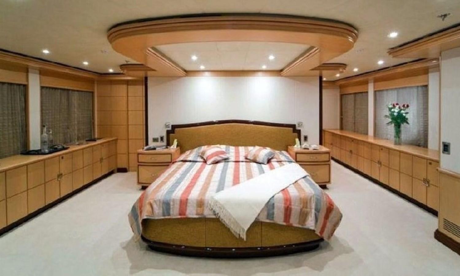 a bedroom with a large bed aboard GOLDEN HORN Yacht for Sale