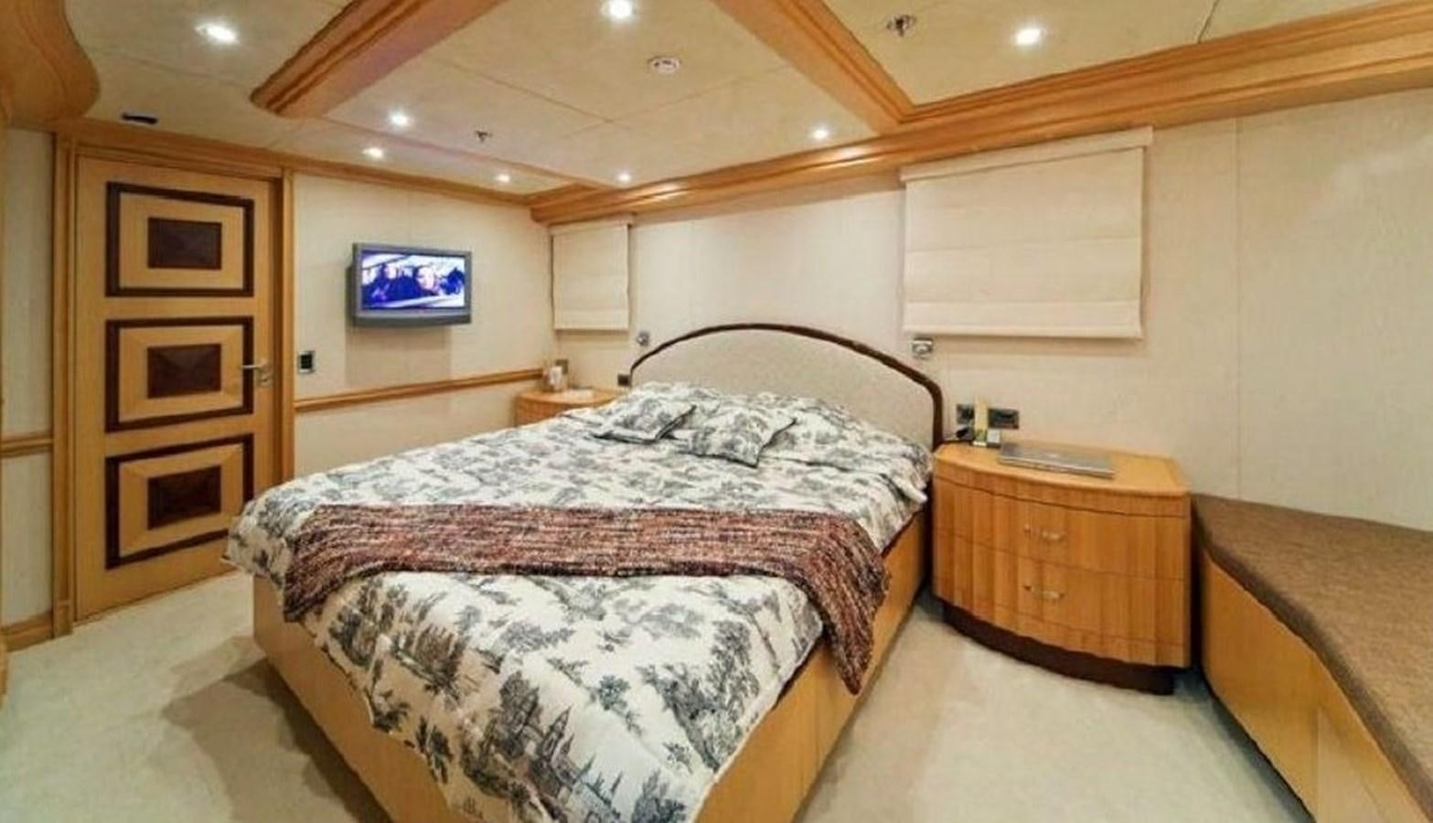 a room with two beds aboard GOLDEN HORN Yacht for Sale