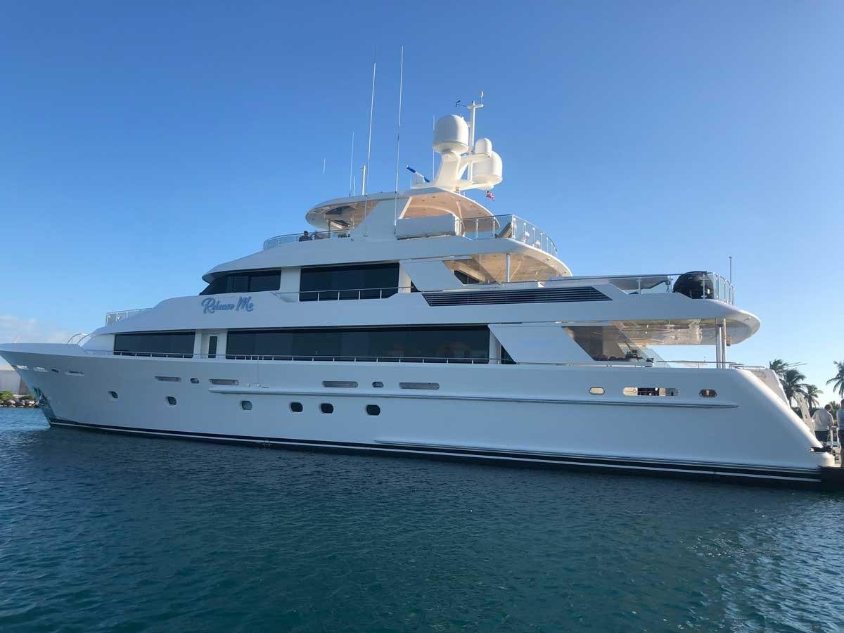 a large white yacht aboard RELEASE ME Yacht for Sale