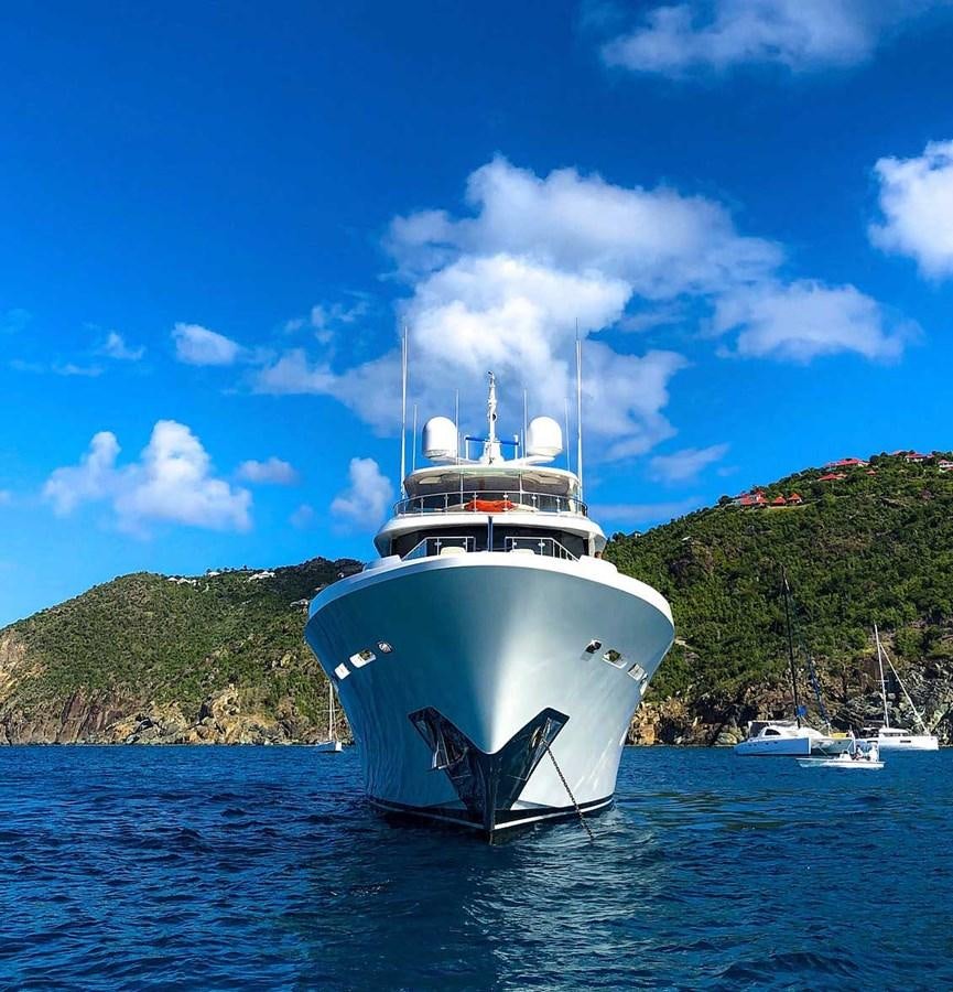 a white boat in the water aboard RELEASE ME Yacht for Sale