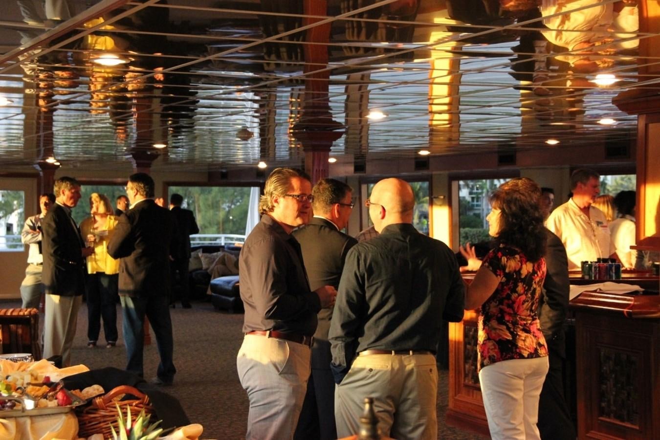 a group of people at a party aboard SIR WINSTON Yacht for Sale