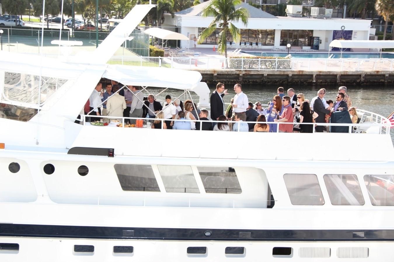 a group of people on a yacht aboard SIR WINSTON Yacht for Sale