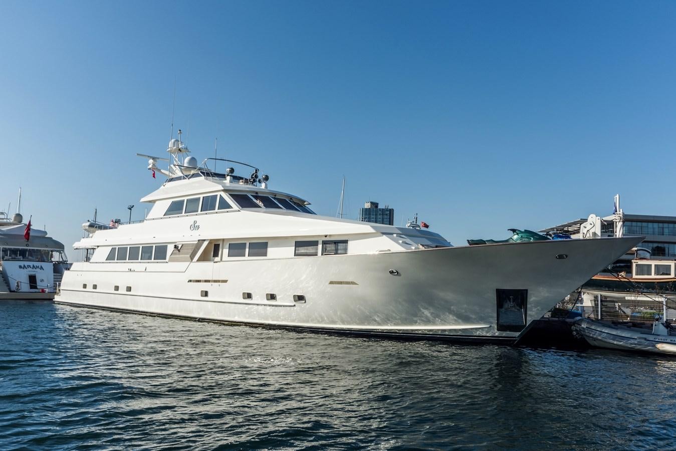 a large white boat in the water aboard SU Yacht for Sale