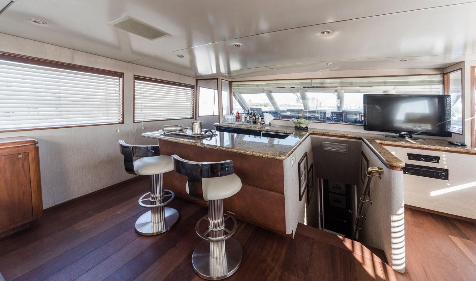 a kitchen with a large island aboard SU Yacht for Sale