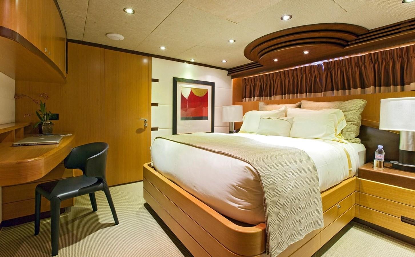 a bed in a hotel room aboard NO NAME  2002 120 TRI-DECK M/Y Yacht for Sale