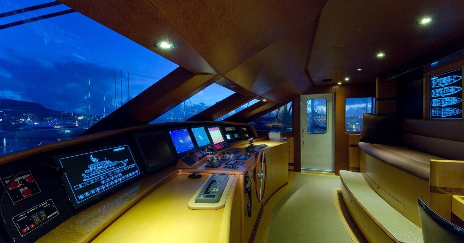 inside of a vehicle with monitors and screens aboard NO NAME  2002 120 TRI-DECK M/Y Yacht for Sale