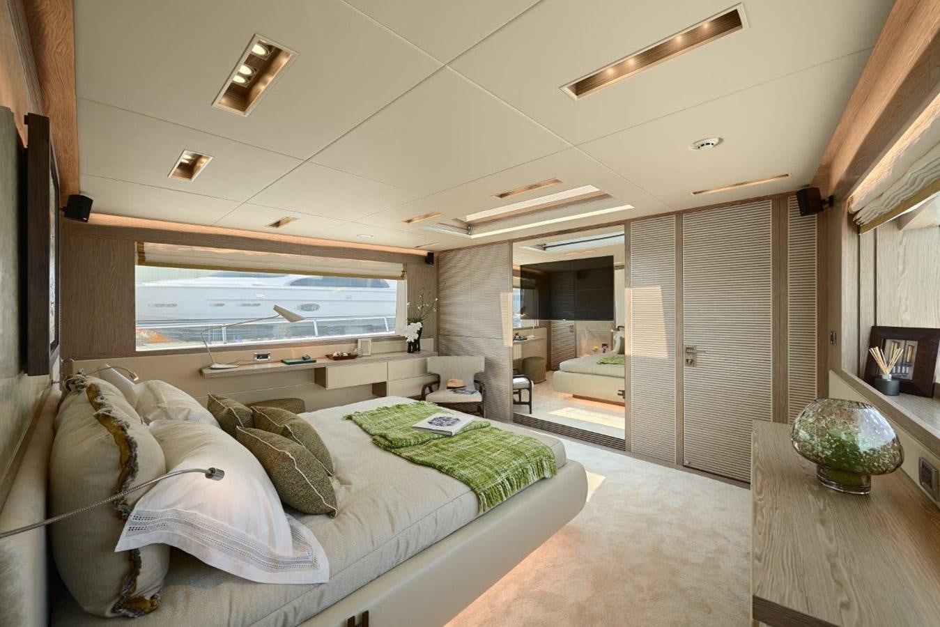 a bedroom with a large bed aboard RP120 (NEW BOAT SPEC) Yacht for Sale
