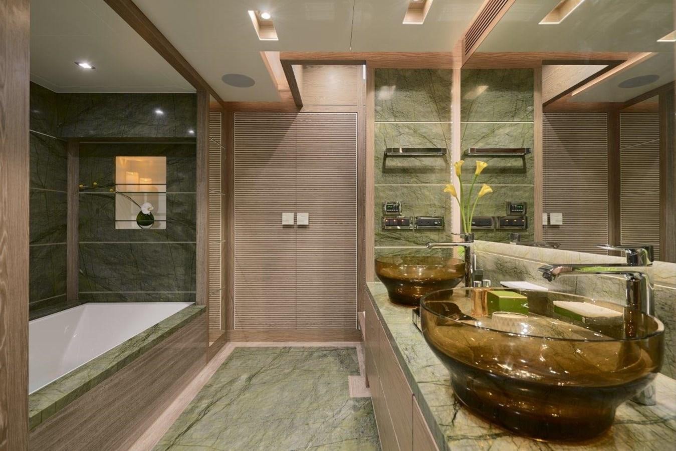 a bathroom with a large marble sink aboard RP120 (NEW BOAT SPEC) Yacht for Sale