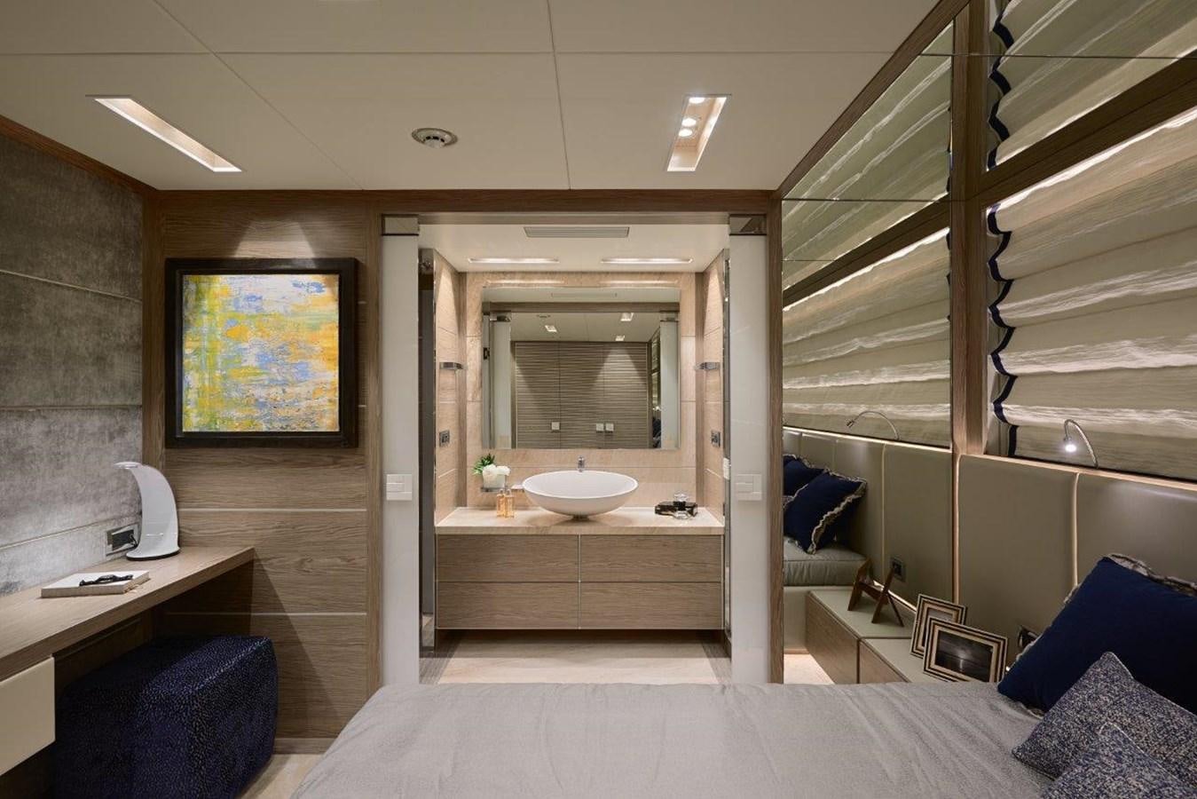a bathroom with a sink and a mirror aboard RP120 (NEW BOAT SPEC) Yacht for Sale