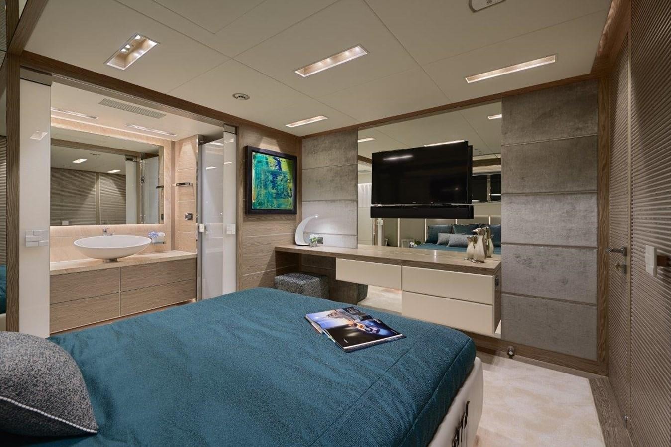 a bed in a room aboard RP120 (NEW BOAT SPEC) Yacht for Sale