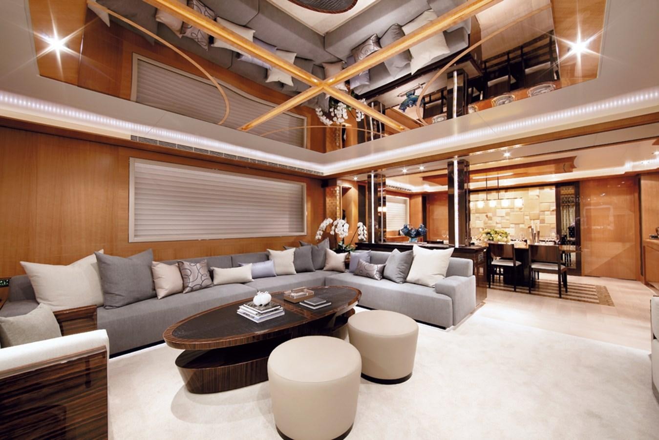 a large living room with a large ceiling aboard RP120 (NEW BOAT SPEC) Yacht for Sale