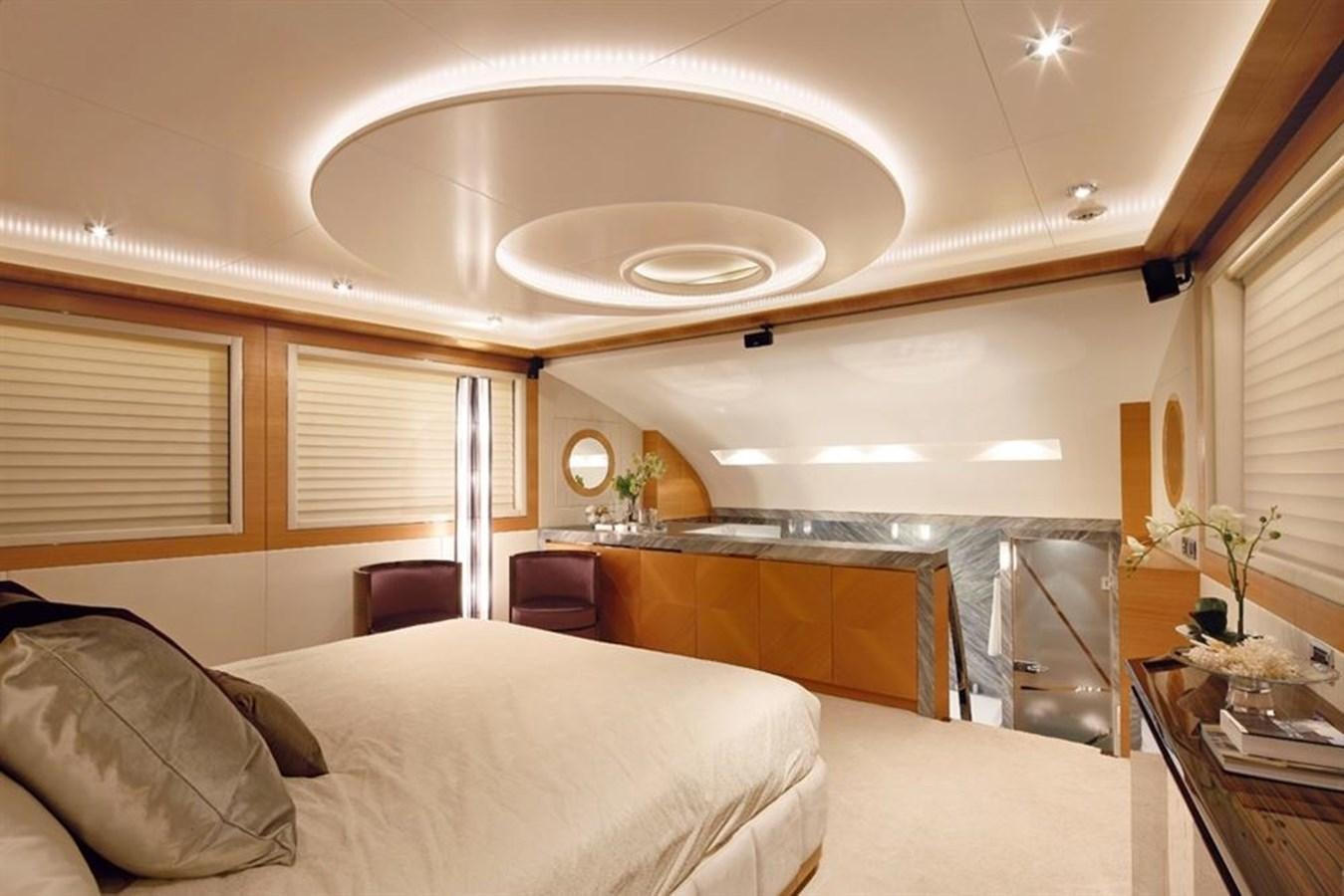 a large room with a couch and a large chandelier aboard RP120 (NEW BOAT SPEC) Yacht for Sale