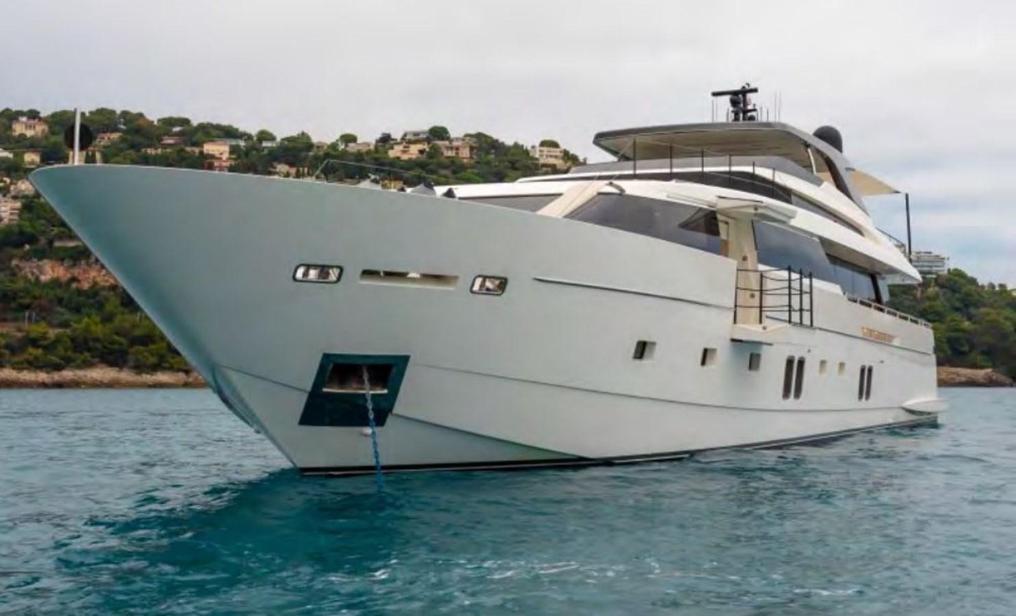a large white boat in the water aboard CAIA S Yacht for Sale