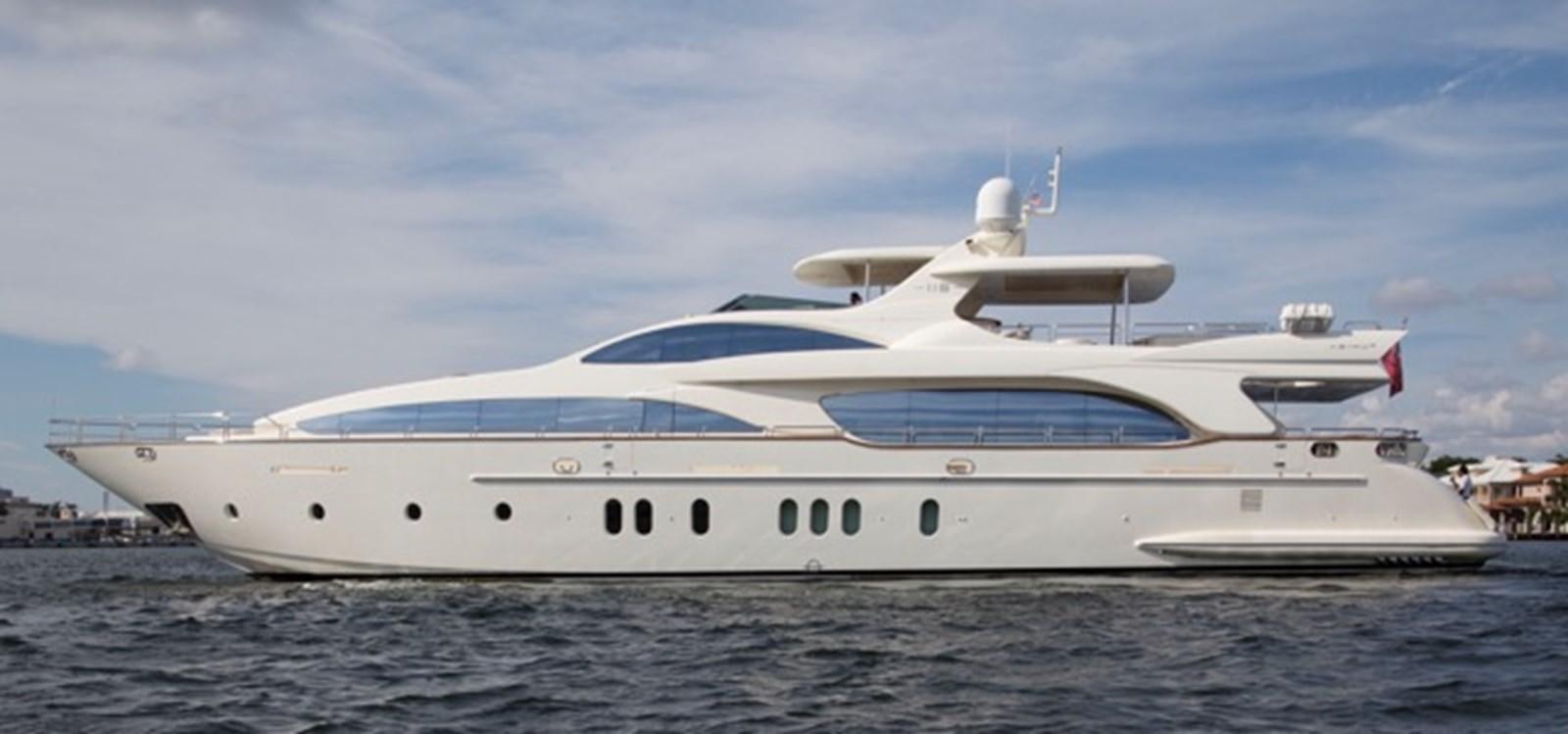 a white yacht in the water aboard MOMENTO.   2006 AZIMUT 116 @ Yacht for Sale