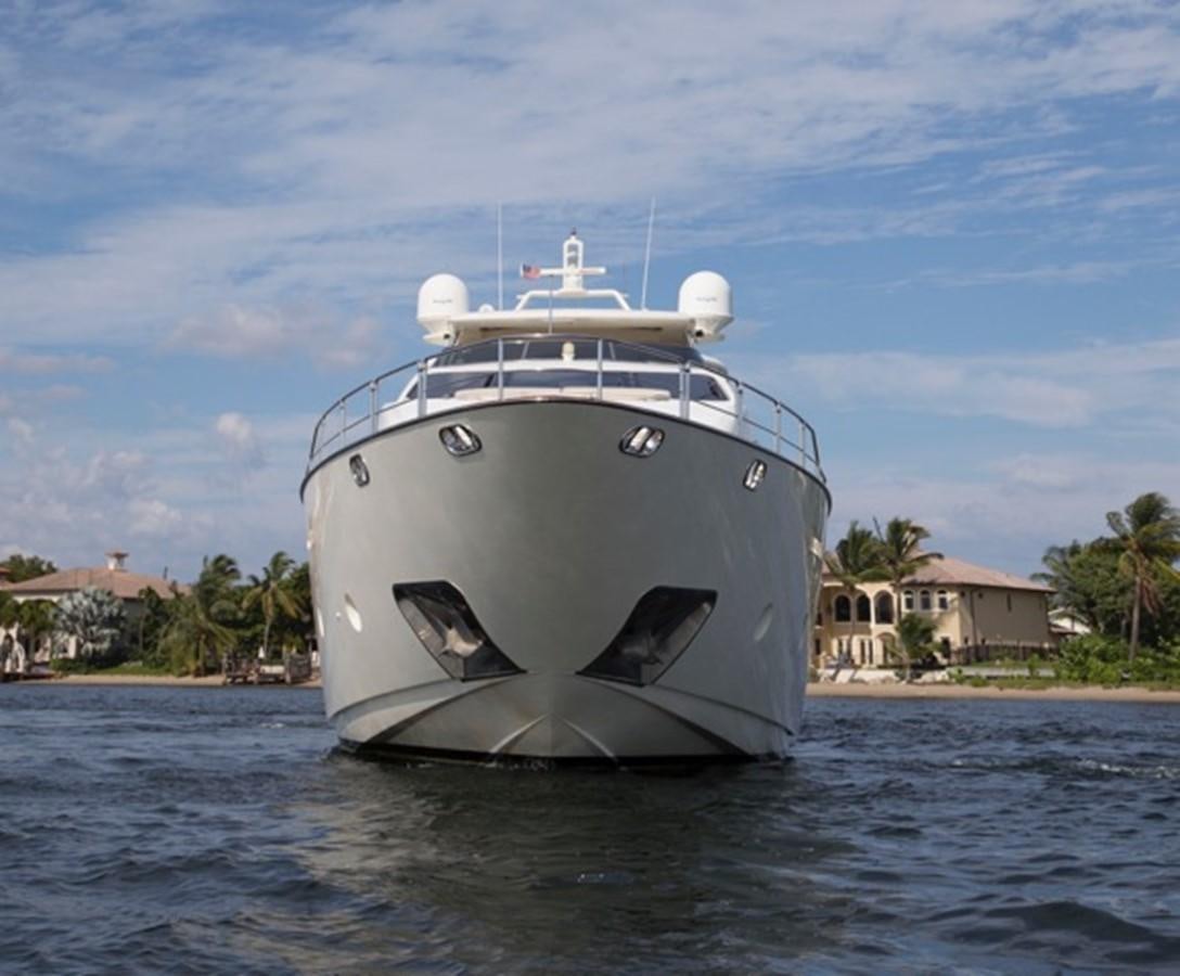 a white ship on the water aboard MOMENTO.   2006 AZIMUT 116 @ Yacht for Sale