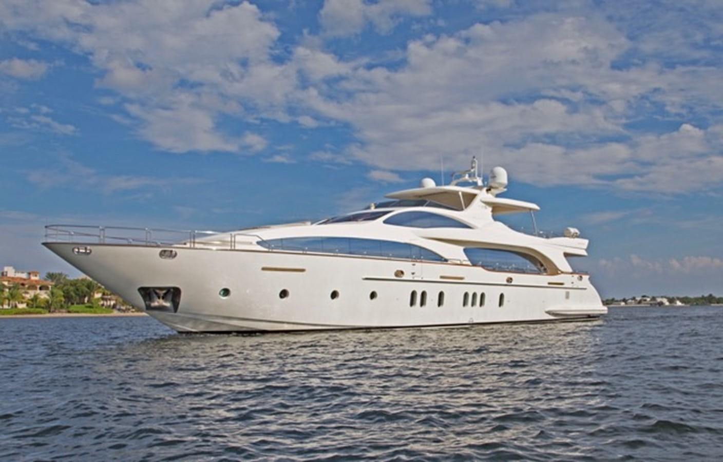 a white yacht on the water aboard MOMENTO.   2006 AZIMUT 116 @ Yacht for Sale