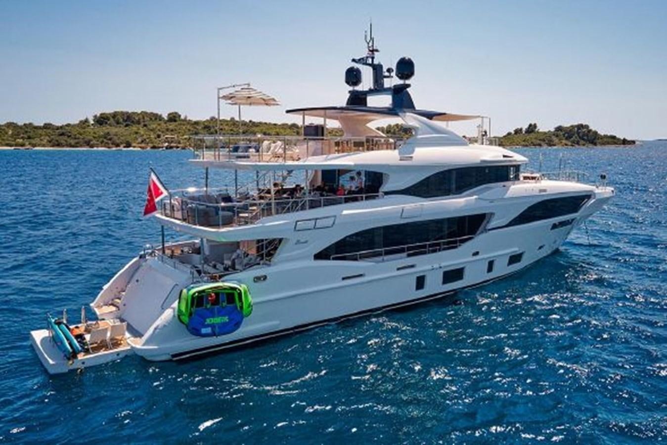 a boat on the water aboard 2018 BENETTI MEDITERRANEO 116 - VIRGIN ISLANDS Yacht for Sale