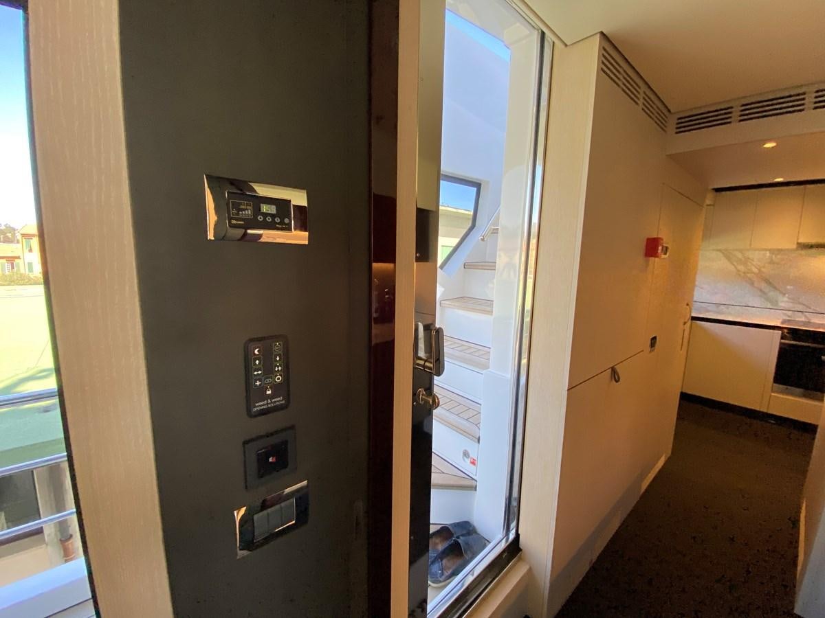 a elevator with a screen aboard PARTNER Yacht for Sale