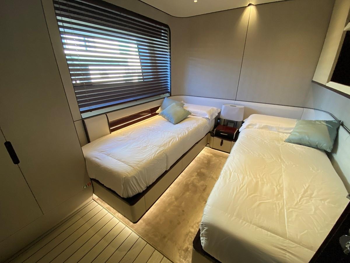 a couple of beds in a room aboard PARTNER Yacht for Sale