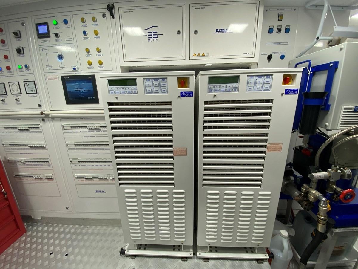 a machine with several computer screens aboard PARTNER Yacht for Sale