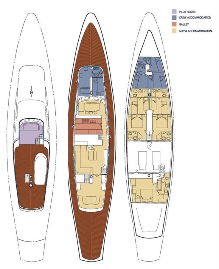 engineering drawing aboard BARCABLU Yacht for Sale