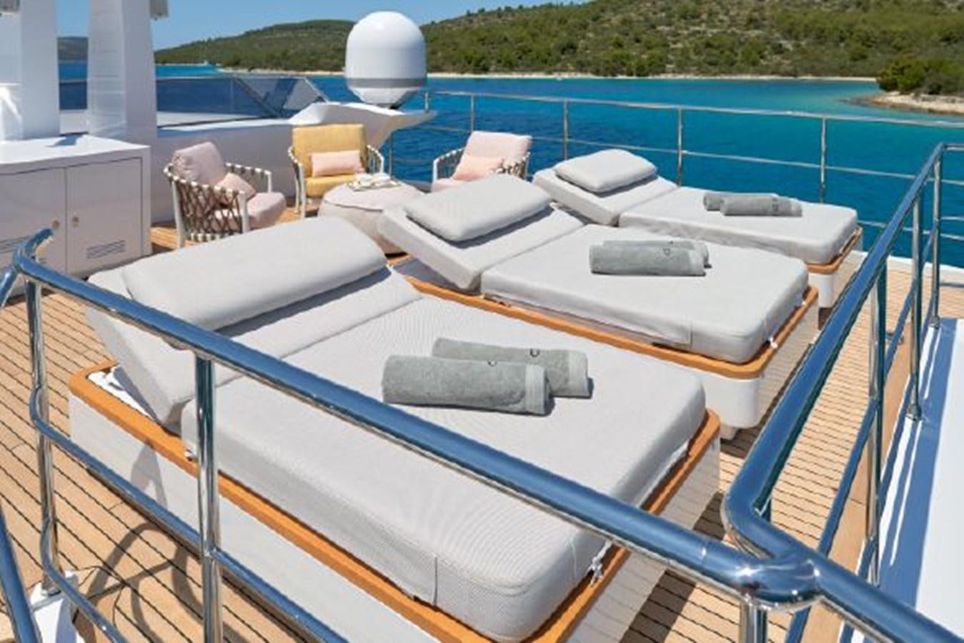 a deck of a boat aboard 2019 AZIMUT GRANDE 35 METRI Yacht for Sale