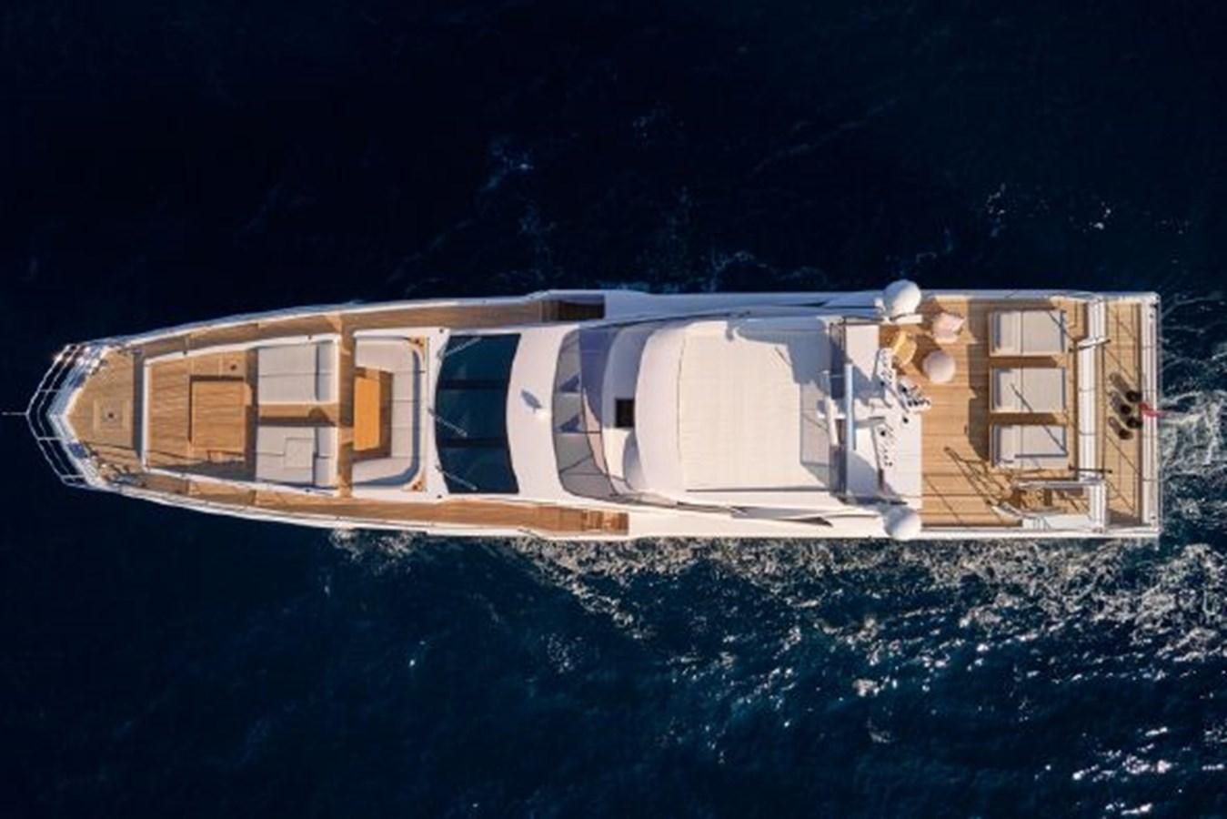 a satellite in outer space aboard 2019 AZIMUT GRANDE 35 METRI Yacht for Sale