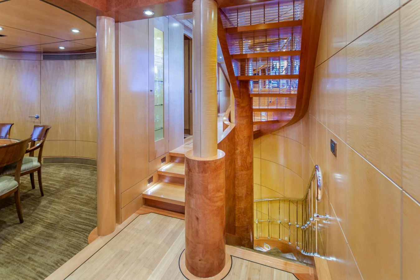 a large wooden structure in a room aboard C JEWEL Yacht for Sale