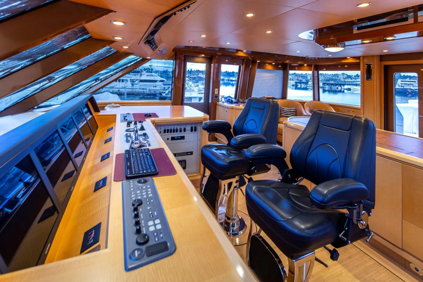 a control panel in a control room aboard C JEWEL Yacht for Sale