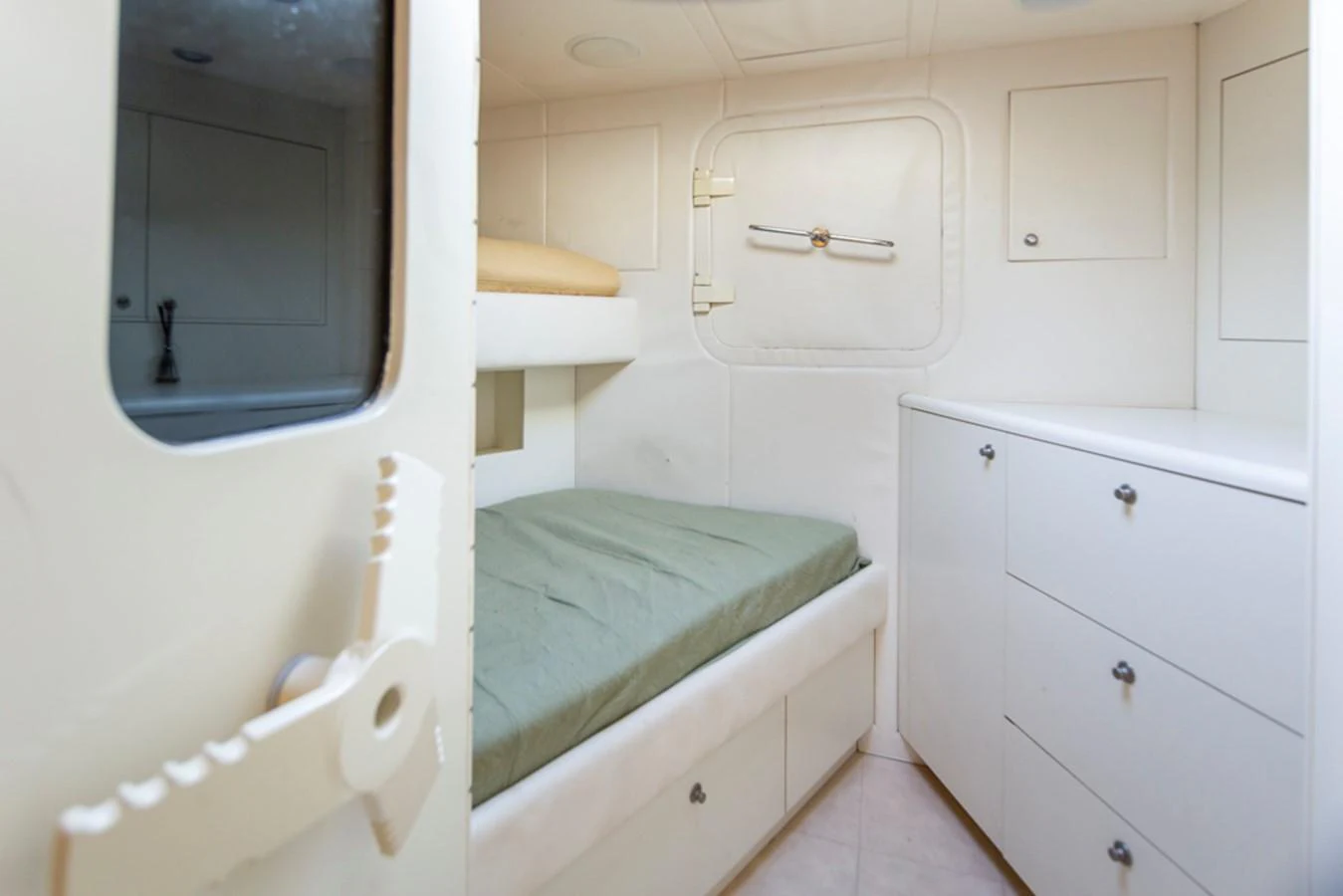 a small bathroom with a mirror aboard C JEWEL Yacht for Sale