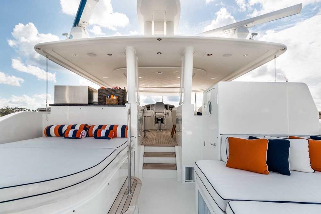 a room with a bed and a white tent aboard OUR HERITAGE Yacht for Sale