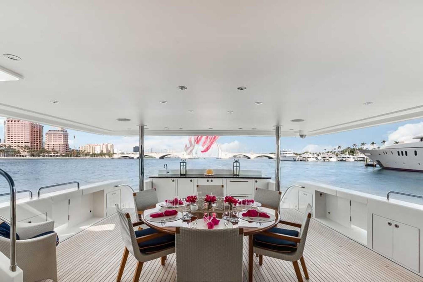 a table on a boat aboard OUR HERITAGE Yacht for Sale