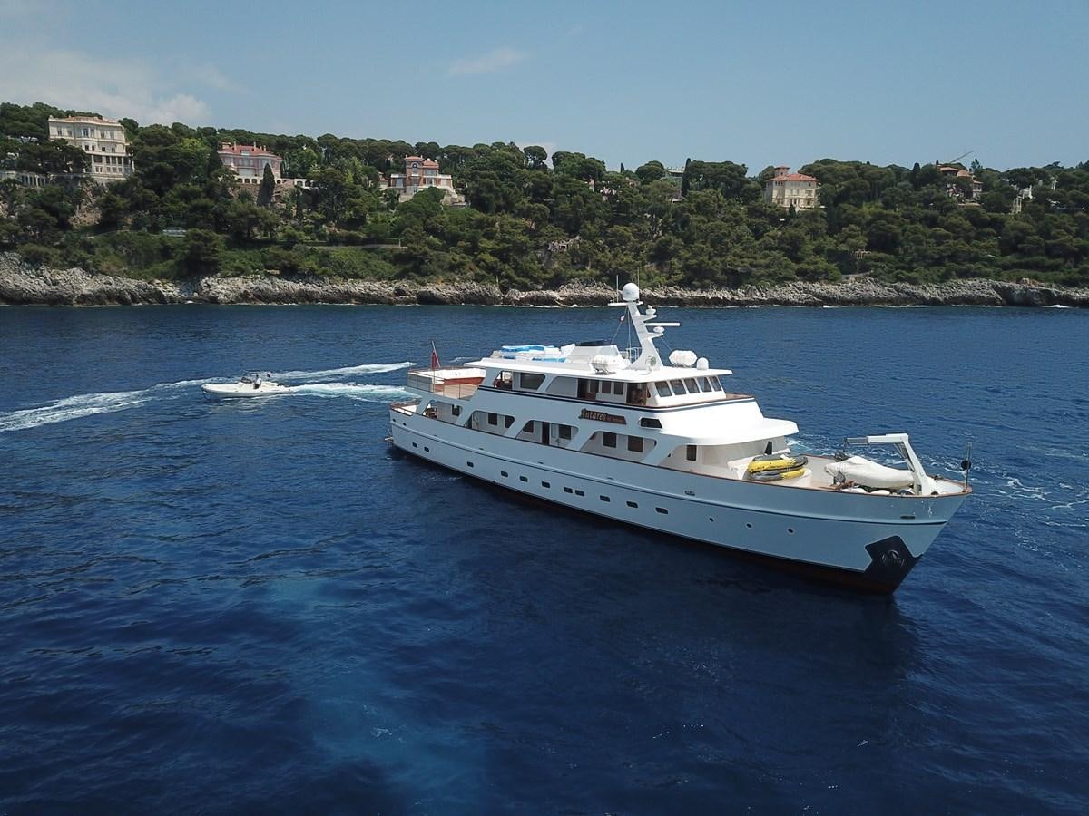 a boat on the water aboard ANTARES OF BRITAIN Yacht for Sale