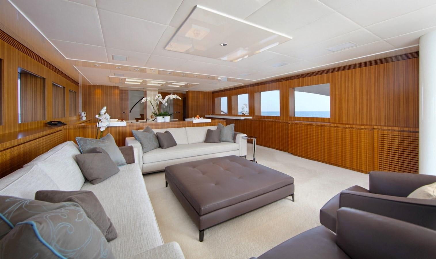 a room with couches and a table aboard SEA SHELL Yacht for Sale