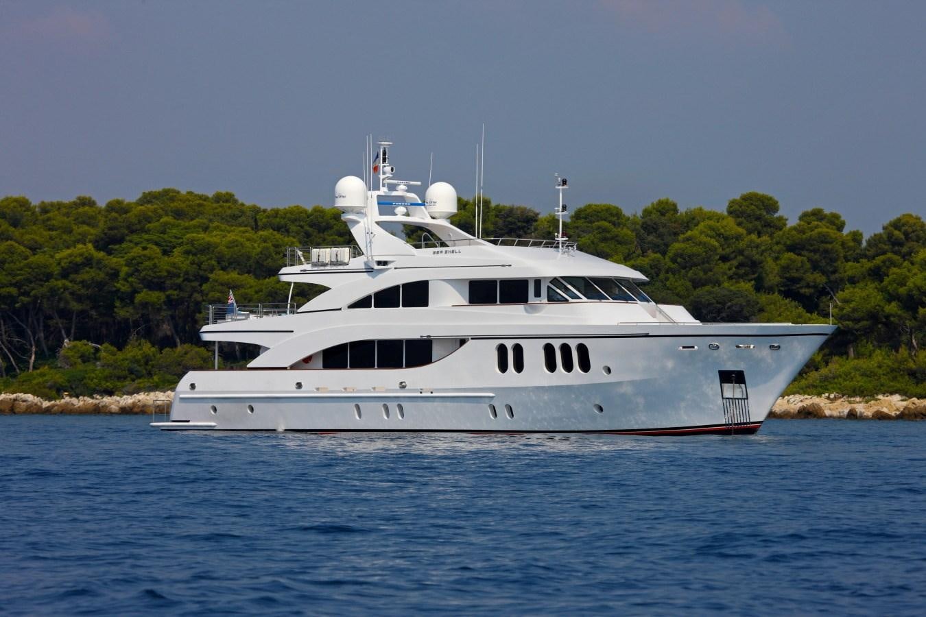 a boat on the water aboard SEA SHELL Yacht for Sale
