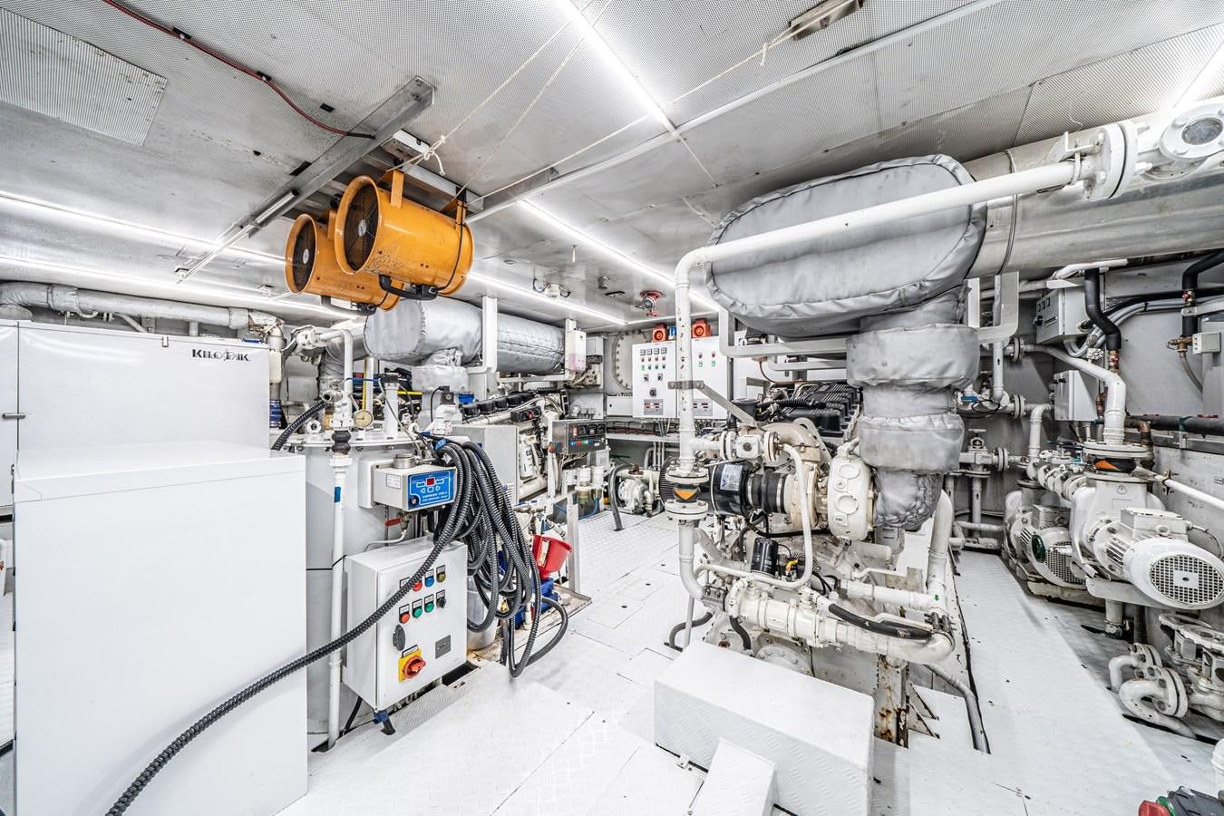 a large room with machinery aboard RELENTLESS Yacht for Sale