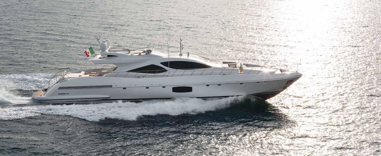 a white yacht in the water aboard AXTANA Yacht for Sale