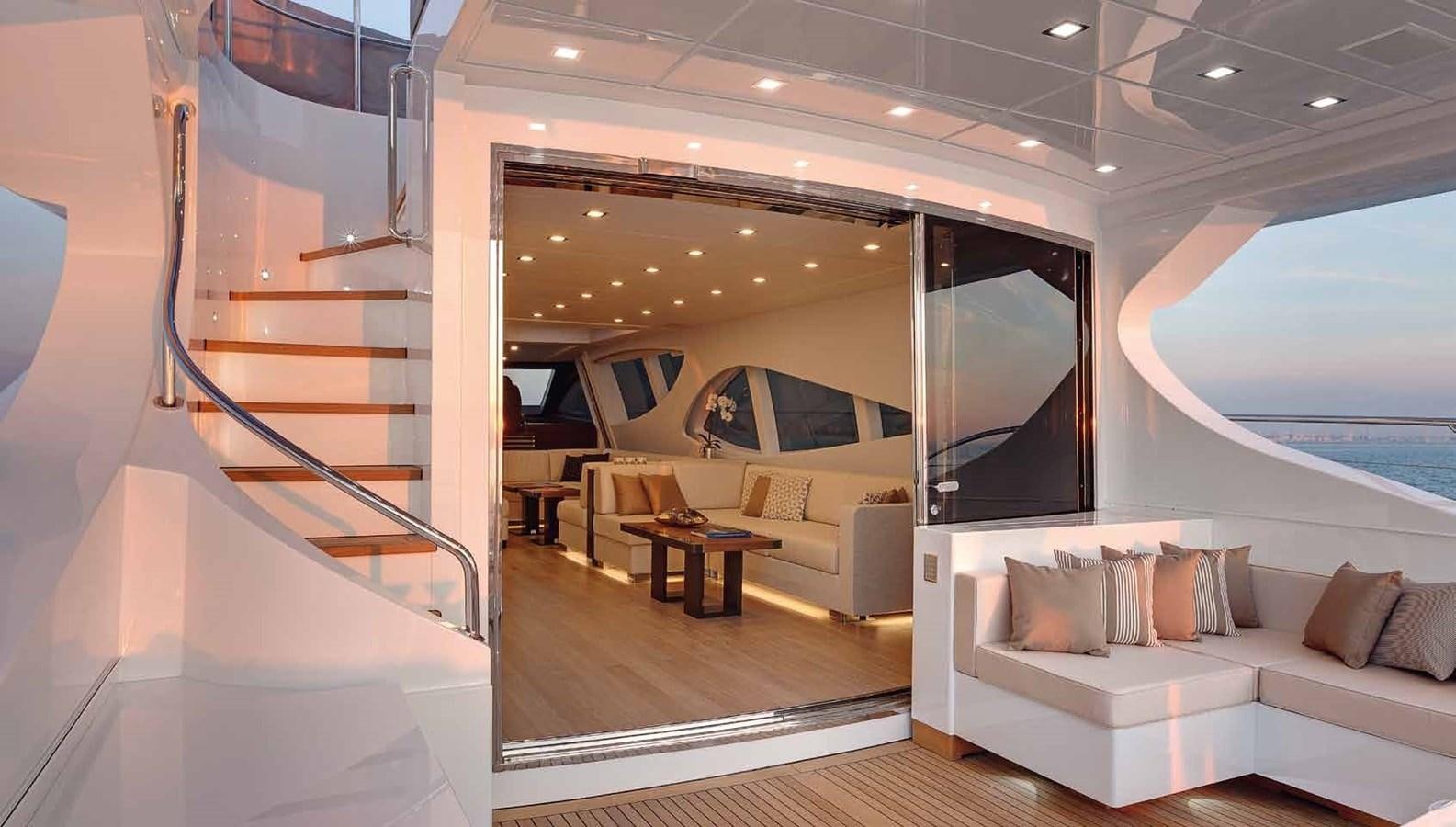 a modern looking living room aboard AXTANA Yacht for Sale