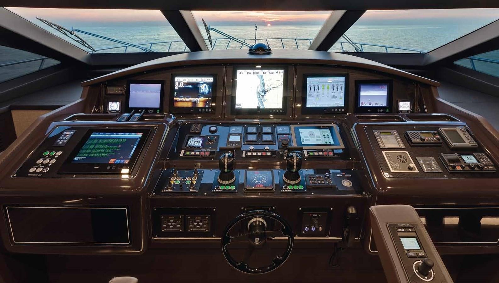 inside of a cockpit aboard AXTANA Yacht for Sale