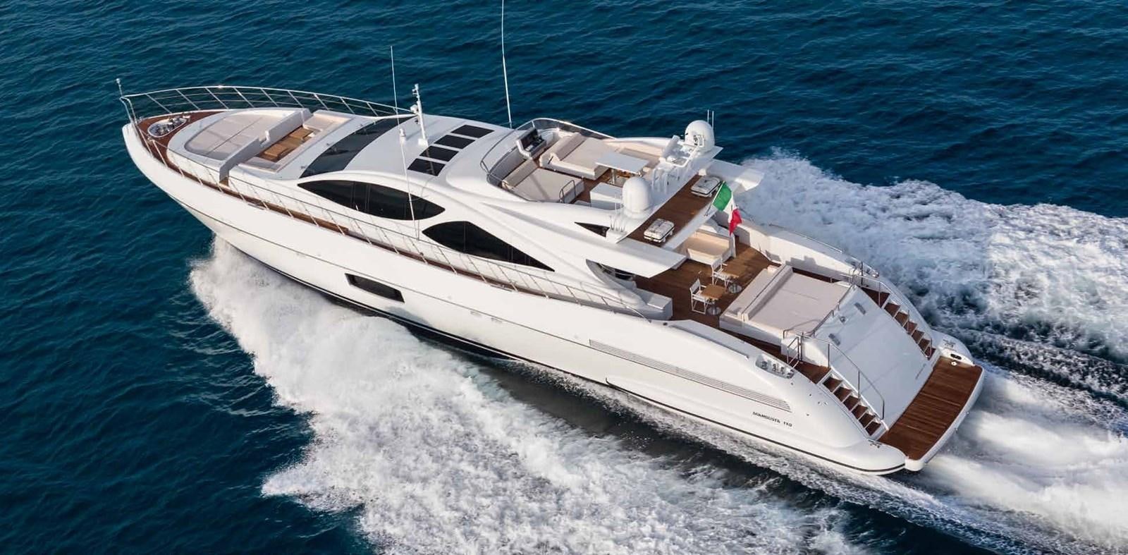 a white boat on the water aboard AXTANA Yacht for Sale