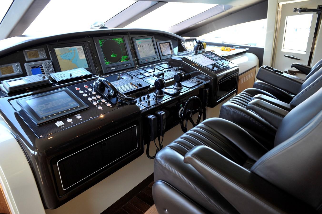 a cockpit of an airplane aboard MANGUSTA 108 - BECOOL - CAREFULLY USED Yacht for Sale