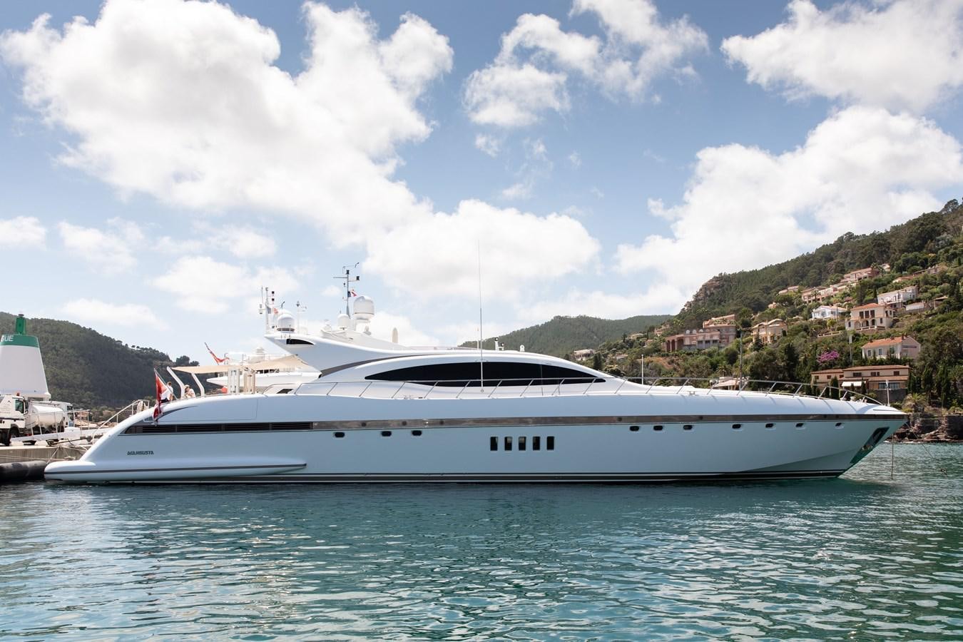a white yacht on the water aboard FATAMORGANA Yacht for Sale