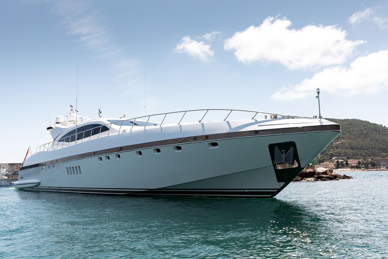a white yacht on the water aboard FATAMORGANA Yacht for Sale