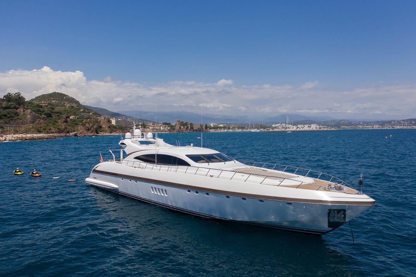 a white boat in the water aboard FATAMORGANA Yacht for Sale